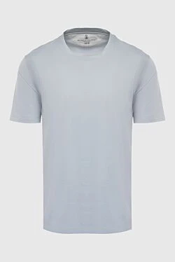 Ашық сұр созылған мақта матадан жасалған футболка