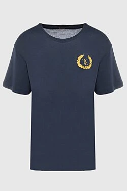 Blue cotton and elastane T-shirt for men