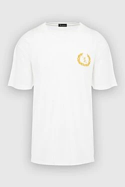 White cotton and elastane T-shirt for men