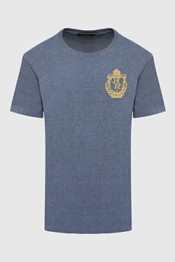 Cotton and elastane T-shirt blue for men