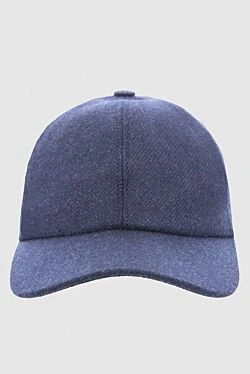 Blue cashmere cap for men