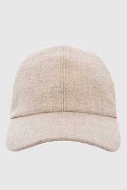 Beige cashmere cap for men