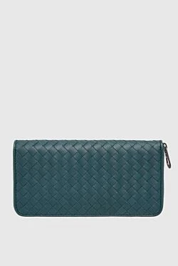 Men's clutch bag made of genuine leather green