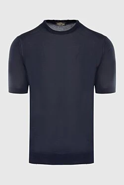 Silk short sleeve jumper blue for men