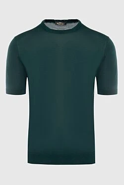 Short sleeve jumper in silk green for men