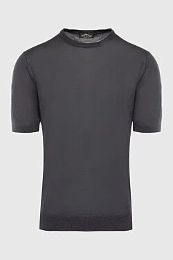 Silk short sleeve jumper gray for men