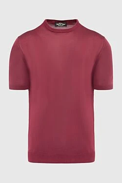 Silk short sleeve jumper burgundy for men