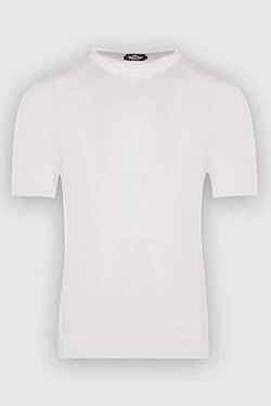 Short sleeve jumper in silk white for men