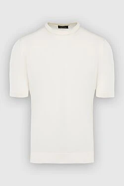 Short sleeve jumper in silk white for men