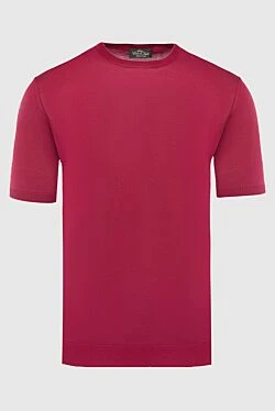 Red silk short sleeve jumper for men