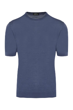 Silk short sleeve jumper blue for men