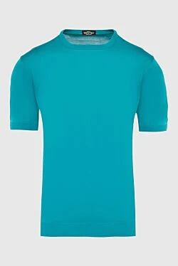 Short sleeve jumper in silk green for men