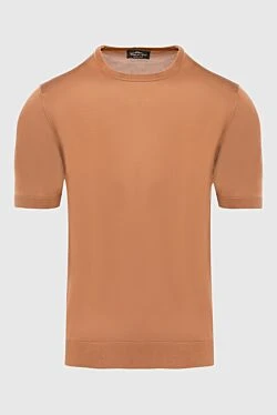 Short sleeve jumper in silk orange for men