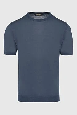 Silk short sleeve jumper blue for men