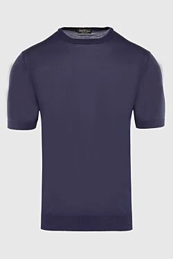 Silk short sleeve jumper purple for men