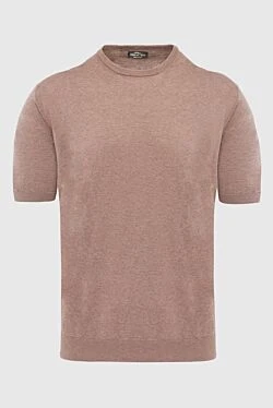 Cotton short sleeve jumper brown for men