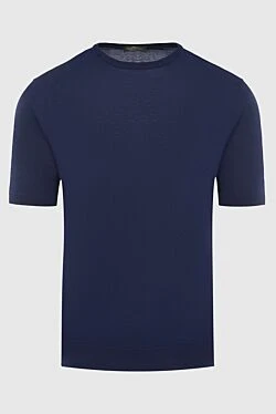 Cotton short sleeve jumper blue for men