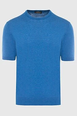 Cotton short sleeve jumper blue for men