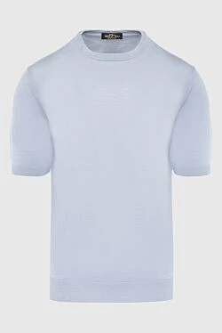 Cotton short sleeve jumper blue for men