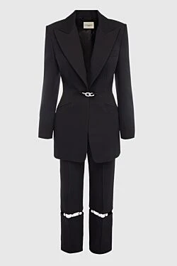 Black women's trouser suit made of cotton and linen