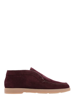 Nubuck loafers burgundy for men