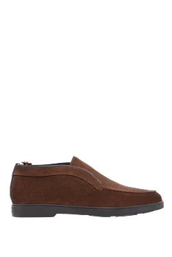 Brown nubuck loafers for men