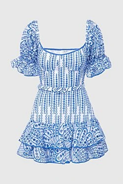 Blue cotton and polyester dress for women