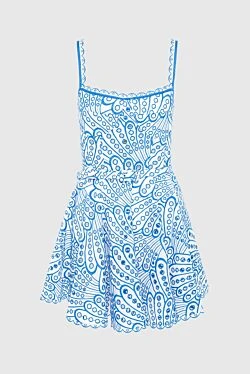 Blue cotton and polyester dress for women