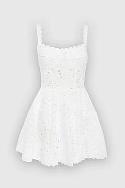 White cotton and polyester dress for women