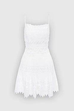 White cotton and polyester dress for women