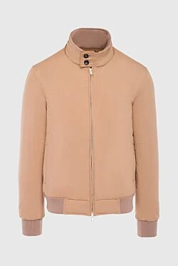 Beige polyester jacket for men