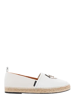 Espadrilles cotton and white leather for men