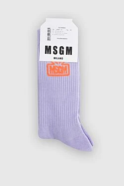 Purple cotton socks for women