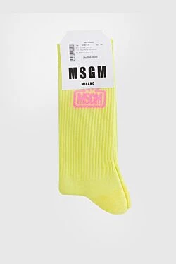 Light green cotton socks for women