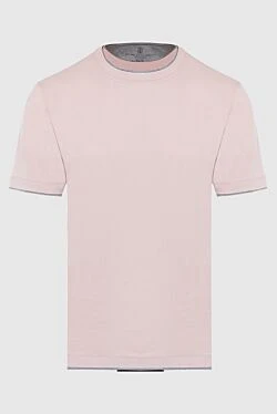 Pink cotton T-shirt for men