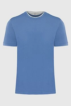 Blue cotton T-shirt for men