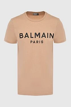 Beige cotton T-shirt for men