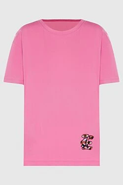 Pink cotton T-shirt for women