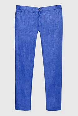 Men's blue linen trousers