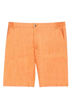 Orange linen shorts for men