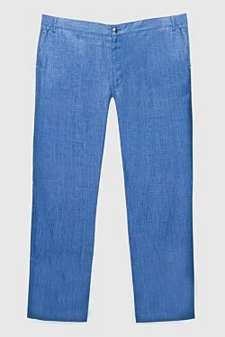 Men's blue linen trousers