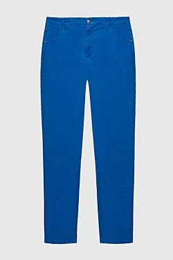 Men's blue cotton and elastane trousers