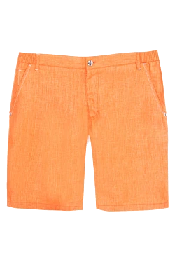 Orange linen shorts for men