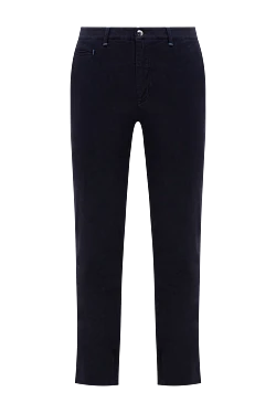 Men's blue cotton and cashmere trousers