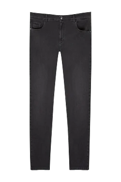 Cotton and polyamide jeans gray for men