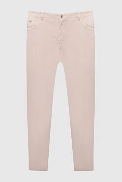 Beige cotton trousers for men