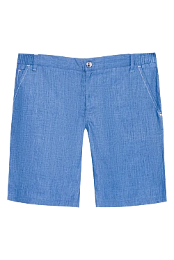 Blue linen shorts for men