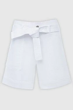 White cotton shorts for women