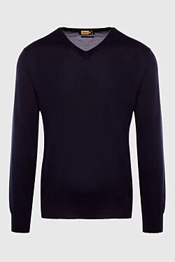 Cashmere and silk jumper black for men