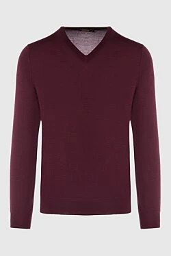 Cashmere and silk jumper burgundy for men